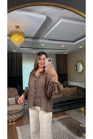 msperry oversize gömlek-acıkahve