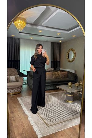 msperry beli lastikli pantolon-siyah