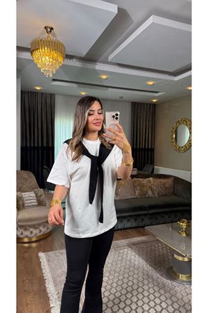 bağlamalı tişört-siyah