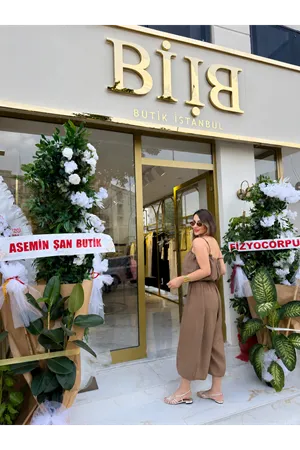 askılı balon bluz şalvar pantolon ikili takım-acıkahve