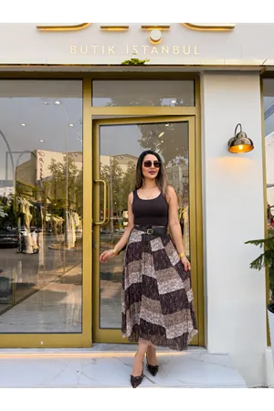  qustyle desenli şifon etek