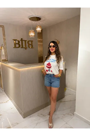 qstyle kot şort-mavi