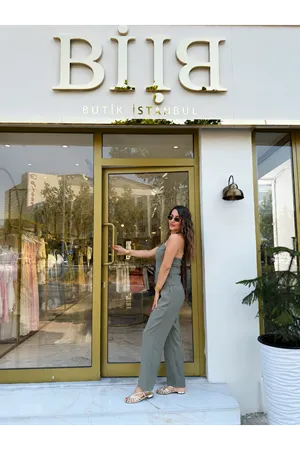 qustyle bağlamalı yelekli takım-haki