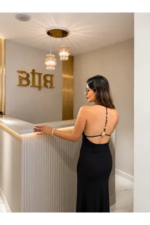 dilvin boncuk detaylı askılı elbise-acıkahve