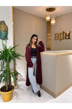 qustyle uzun hırka-bordo