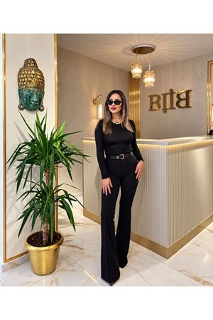 KEMERLİ FLORE PANTOLON-SİYAH