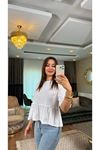 volanlı tişört-beyaz