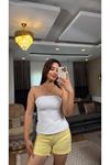dilvin straplez crop-beyaz
