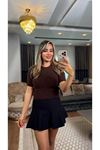 dilvin bisiklet yaka yumuşak dokulu kısa kol triko kazak-acıkahve
