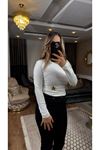 premium deniz yıldızı broşlu bluz-ekru