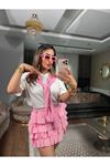 fırfırlı mini etek-pembe