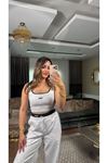 2000 işlemeli bel detay ikili takım-gri