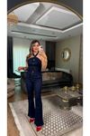 miss cix boyundan bağlamalı jean ikili takım-lacivert