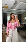 msperry düşük omuzlu oversize gömlek-pembe