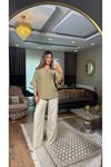 sateen salaş keten pantolon-taş