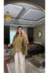 msperry uçuşan pelerin bluz-olive yeşil