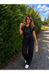 belle la vie estamour baskılı kadın tişört-siyah