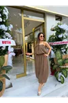 askılı balon bluz şalvar pantolon ikili takım-acıkahve