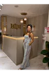 büstiyerli pantolon takım -renkli