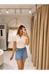 Dilvin polo yaka top-ekru