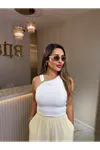 dilvin toka detaylı bra-free(pedli) bluz-ekru