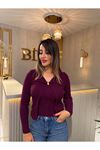 qustyle gold detay atletli takım-mürdüm