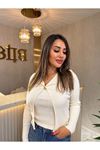 qustyle gold detay atletli takım-ekru